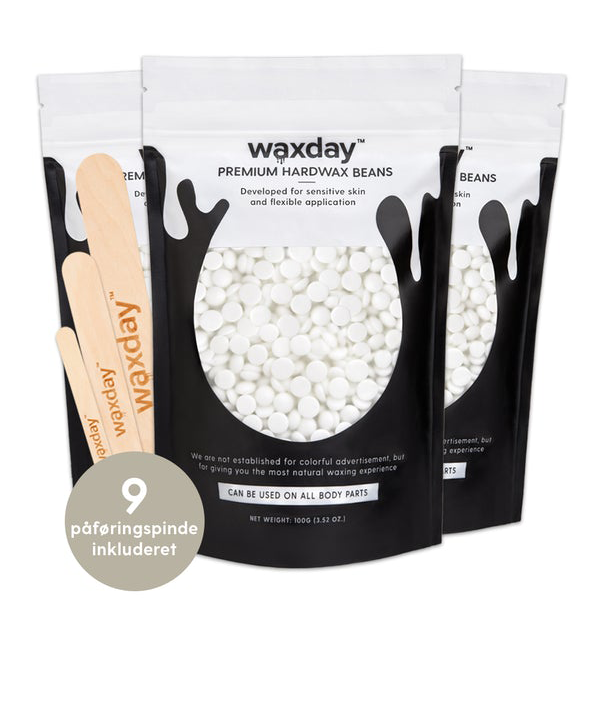 Waxday Premium Beans, tre poser hårde voksperler til voksmaskine